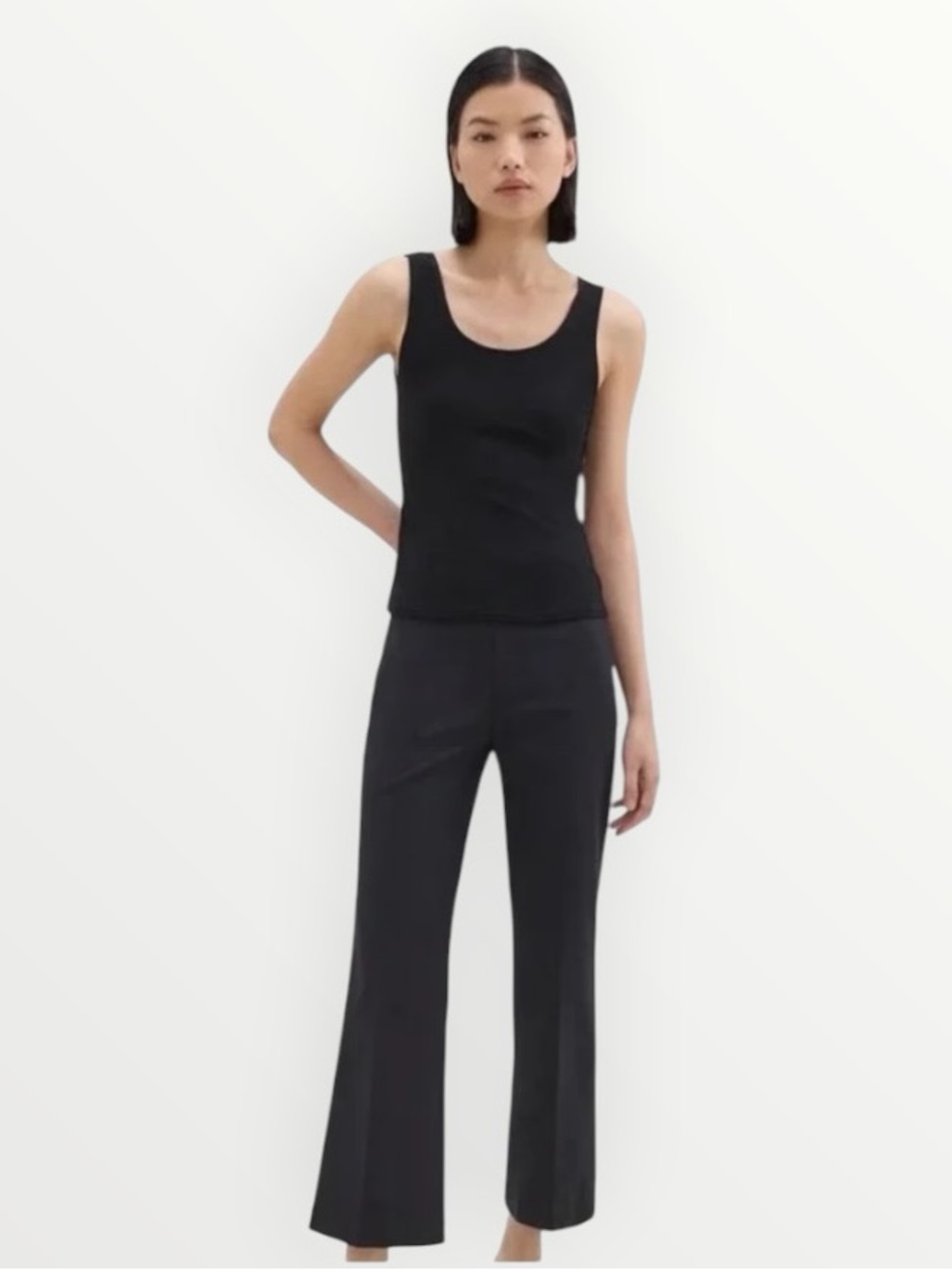 THEORY CL Kick Pants T Black Wide Leg Dress Slacks Ankle Crop 6 Designer Luxury
